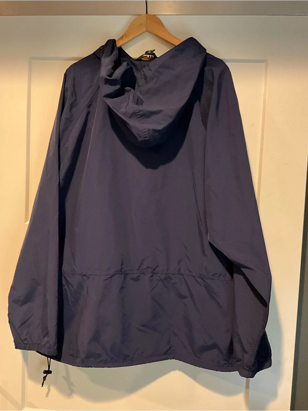 L.L. Bean Navy Hooded Pullover Windbreaker